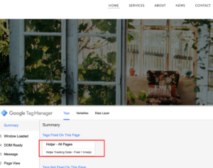 Hotjar tracking verification screen after the GTM tag is published